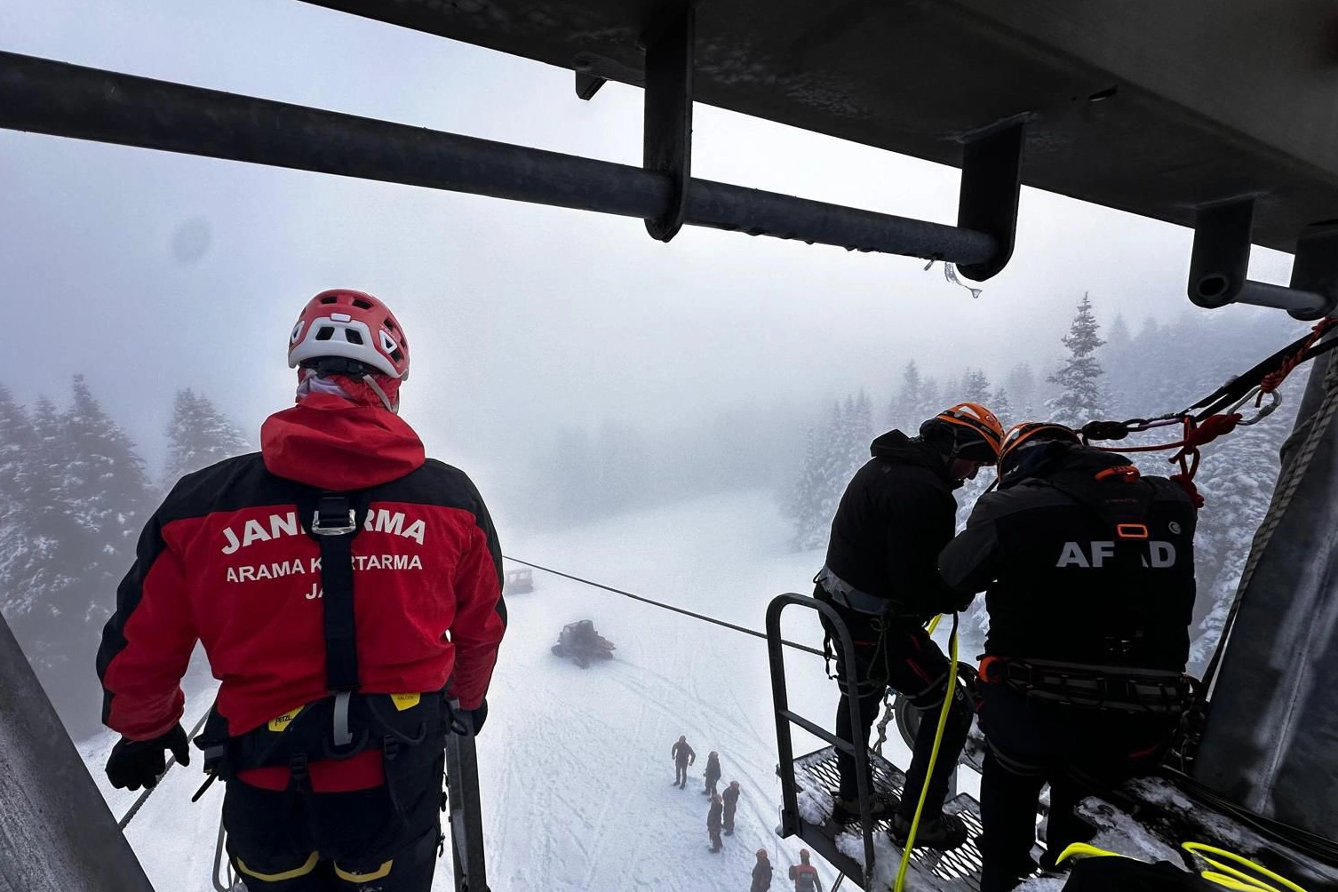 Bursa İl Jandarma Komutanlığı ve AFAD'dan Uludağ'da teleferik tatbikatı
